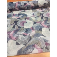 Delikatna tkanina szyfon - wzór w pastelowych kolorach